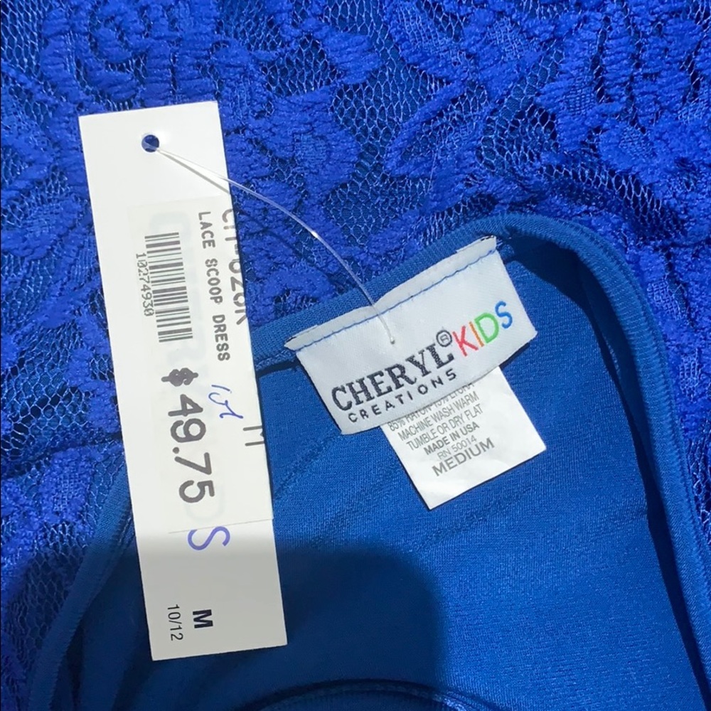Blue lace Cheryl kids dress - Picture 3 of 3